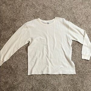 🩷Fruit of the Loom Cream Waffle Knit Long Sleeve